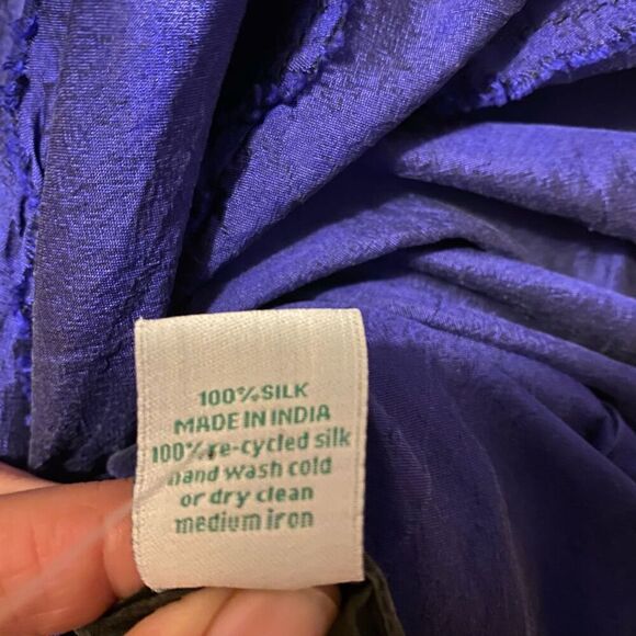 Silk Strapless Tiered Dress Purple/Eggplant Iridescent Size S/M - Picture 7 of 16